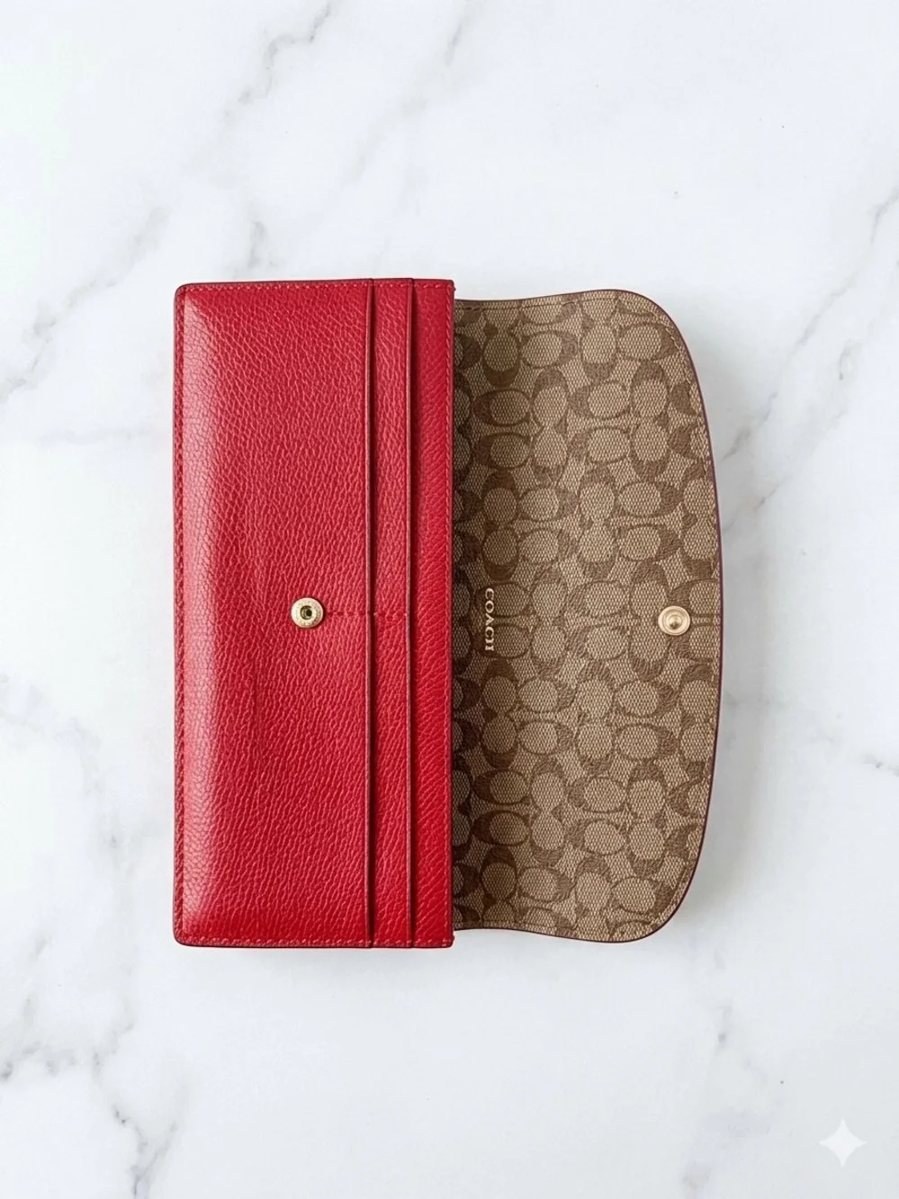 Coach Red Fabric-Lined Cosmetic Pouch/Crossbody and Wallet